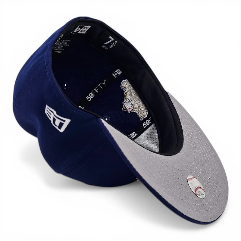 Los Angeles Dodgers Dark Royal Leon the Lab 2025 Wolrd Series Patch Grey UV New Era 59FIFTY Fitted Hat