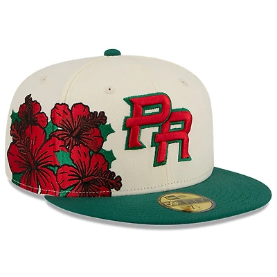 Puerto Rico Chrome and Green “Flor de Maga” New Era 59FIFTY Fitted Hat