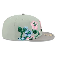 Dominican Republic Green and Gray Two Tone with Flowers New Era 59FIFTY Fitted Hat
