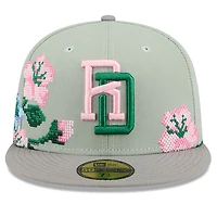 Dominican Republic Green and Gray Two Tone with Flowers New Era 59FIFTY Fitted Hat