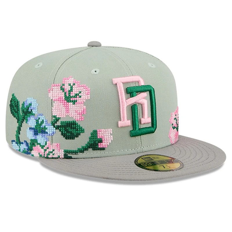 Dominican Republic Green and Gray Two Tone with Flowers New Era 59FIFTY Fitted Hat