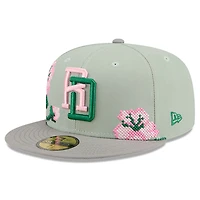 Dominican Republic Green and Gray Two Tone with Flowers New Era 59FIFTY Fitted Hat