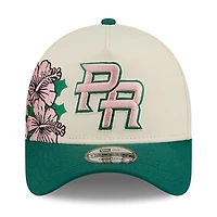 Puerto Rico Chrome and Green with Pink "Flor De Maga" New Era 9FORTY A-Frame Snapback Hat