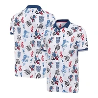 USA National Team White World Cup Graffiti Antigua Polo Jersey