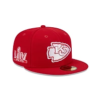 Kansas City Chiefs Scarlet LIV Main Patch Gray UV NFL New Era 59FIFTY Fitted Hat