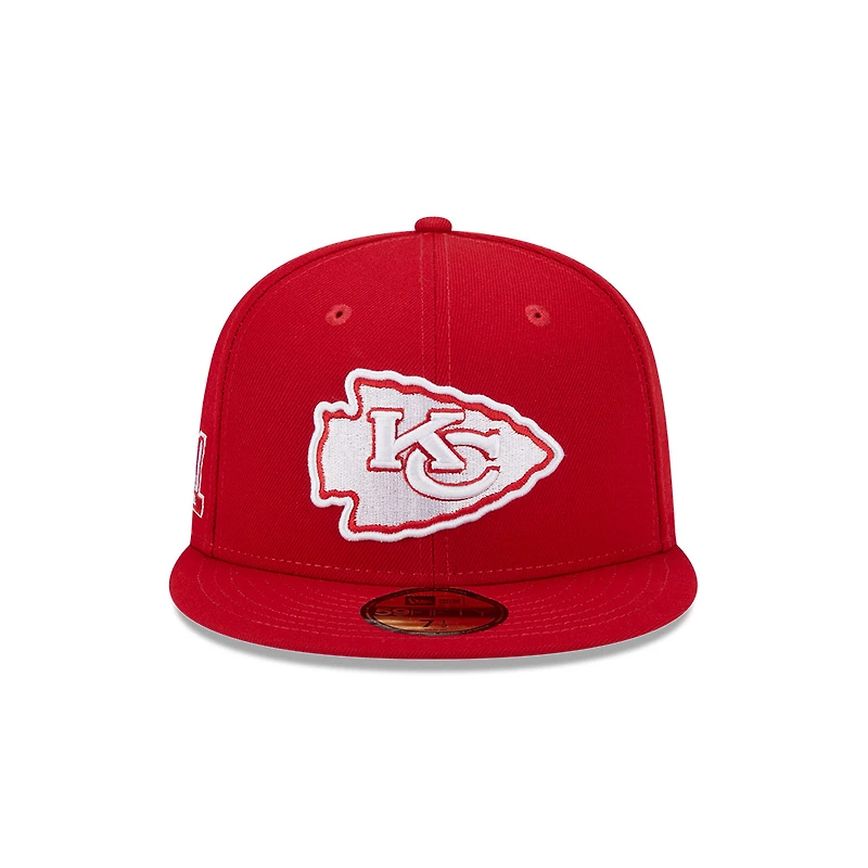 Kansas City Chiefs Scarlet LIV Main Patch Gray UV NFL New Era 59FIFTY Fitted Hat