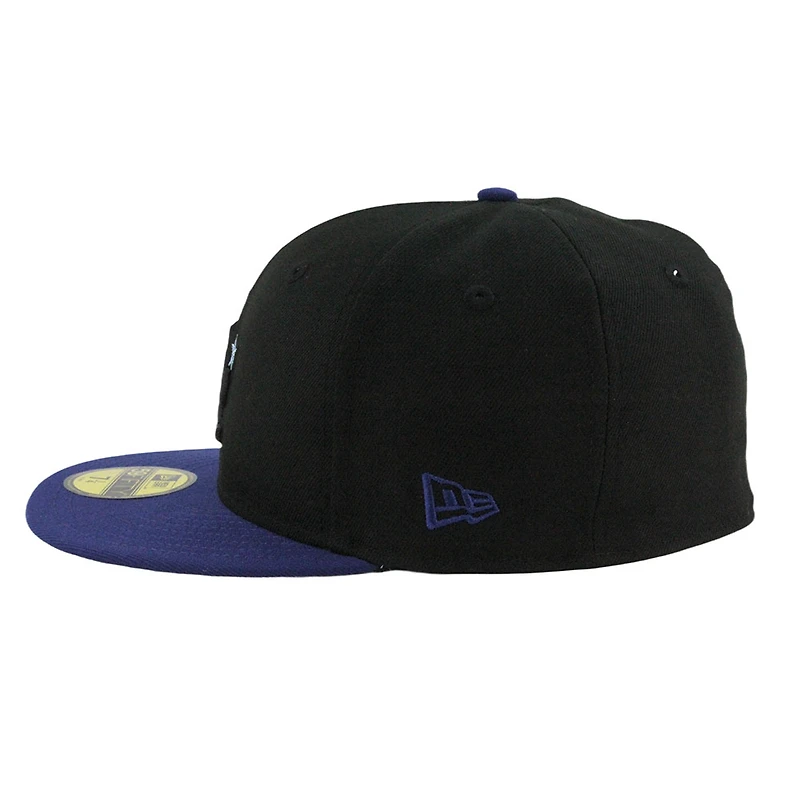 Los Angeles Dodgers Black and Dark Royal with Front Star Back to World Champions Patch Grey UV New Era 59FIFTY Fitted Hat