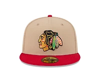 Chicago Blackhawks Camel and Red New Era 59FIFTY Fitted Hat