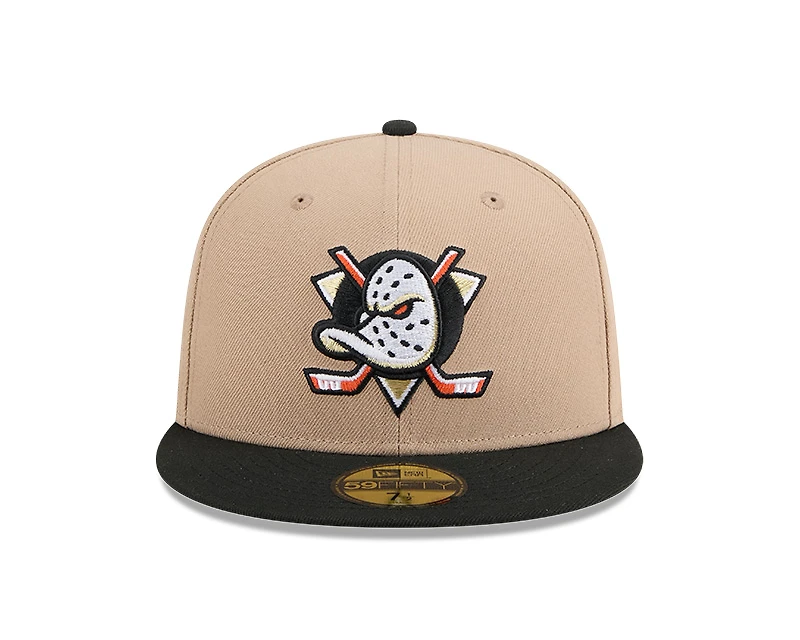 Anaheim Ducks Camel and Black New Era 59FIFTY Fitted Hat
