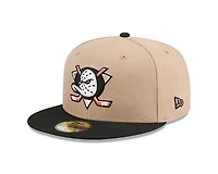 Anaheim Ducks Camel and Black New Era 59FIFTY Fitted Hat