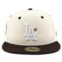 Los Angeles Dodgers Chrome and Brown with Front Star Back to World Champions Patch Grey UV New Era 59FIFTY Fitted Hat