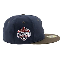 Los Angeles Dodgers Navy and Brown City Connect Logo Back to World Champions Patch Grey UV New Era 59FIFTY Fitted Hat