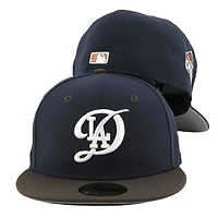 Los Angeles Dodgers Navy and Brown City Connect Logo Back to World Champions Patch Grey UV New Era 59FIFTY Fitted Hat