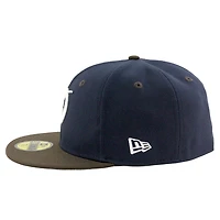 Los Angeles Dodgers Navy and Brown City Connect Logo Back to World Champions Patch Grey UV New Era 59FIFTY Fitted Hat
