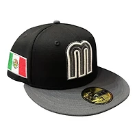 Mexico Black and Gray WBC New Era 59FIFTY Fitted Hat