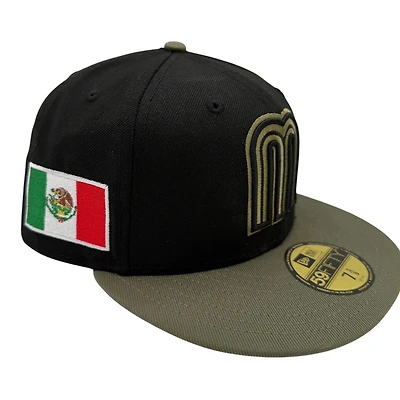 Mexico Black and Olive WBC New Era 59FIFTY Fitted Hat