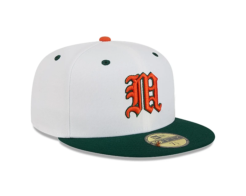 Miami Hurricanes Chrome and Green New Era 59FIFTY Fitted Hat