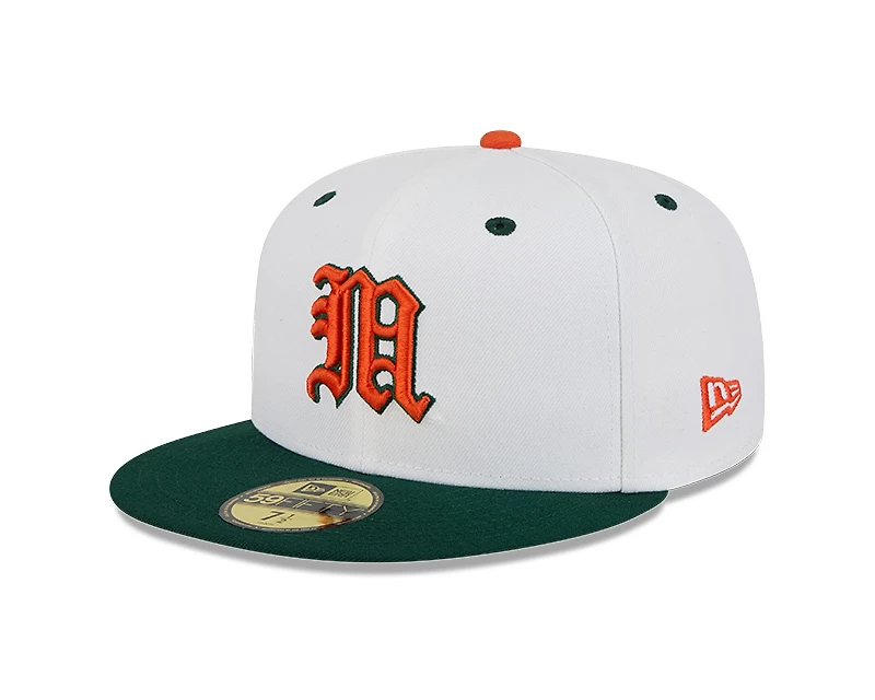 Miami Hurricanes Chrome and Green New Era 59FIFTY Fitted Hat
