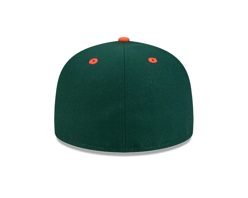 Miami Hurricanes Green and Orange New Era 59FIFTY Fitted Hat