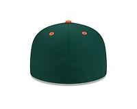 Miami Hurricanes Green and Orange New Era 59FIFTY Fitted Hat