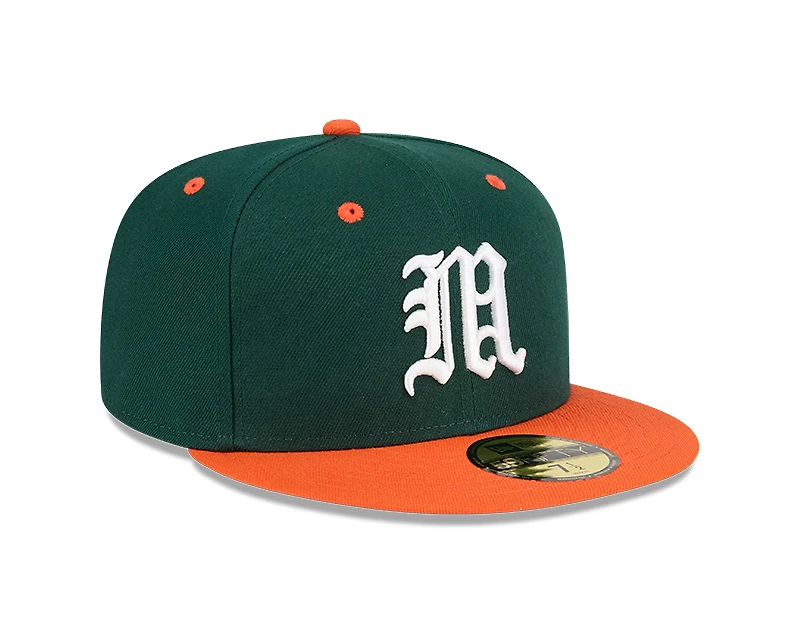 Miami Hurricanes Green and Orange New Era 59FIFTY Fitted Hat