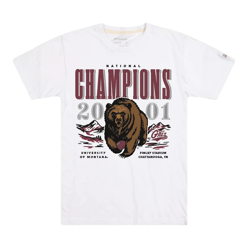 Montana Grizzlies White 2001 National Champs Homefield T-Shirt