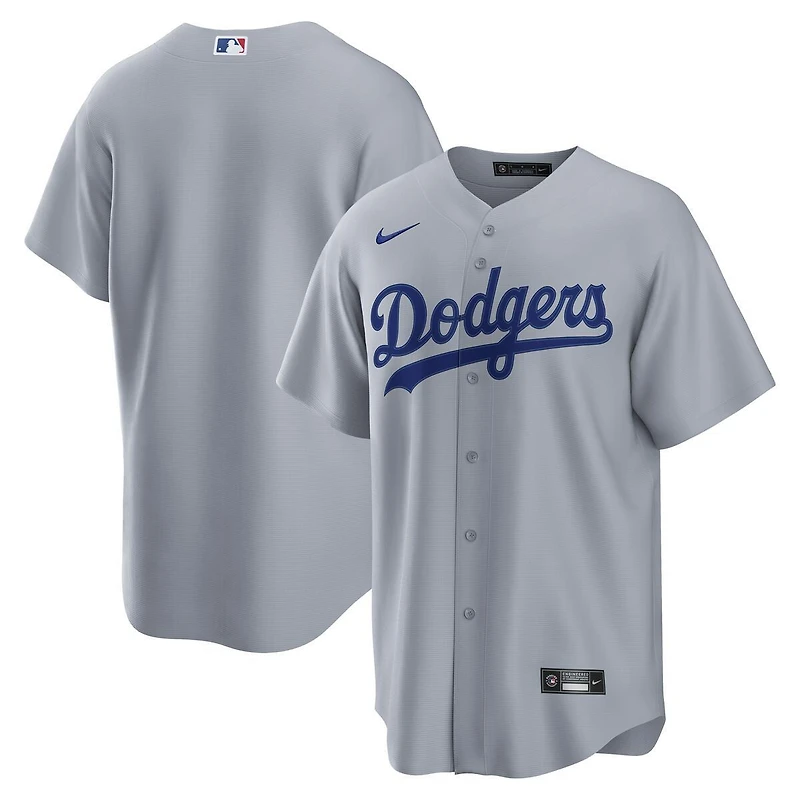 Los Angeles Dodgers Blank Grey Road Alternate Nike Replica Jersey