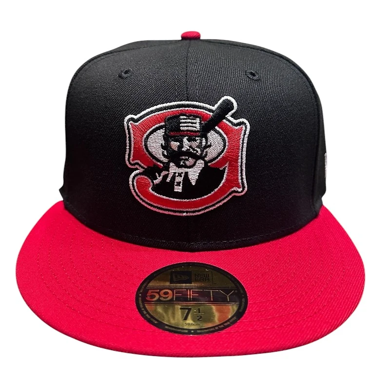 Mudville Nine Black and Red 2000 Inaugural Season Gray UV New Era 59FIFTY Fitted Hat