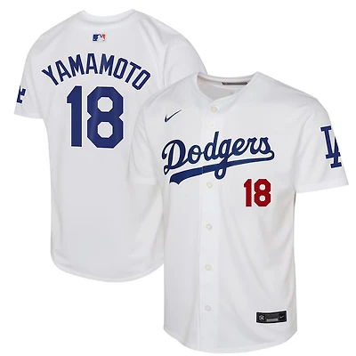 Youth Los Angeles Dodgers Yoshinobu Yamamoto White Home Nike Limited Jersey