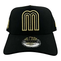 Mexico Black and Gold " World Baseball Classic" Aztec Patch New Era A-Frame 9FORTY Snapback Hat