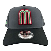 Mexico Graphite and Black Metallics "World Baseball Classic"  WBC Patch New Era A-Frame 9FORTY Snapback Hat