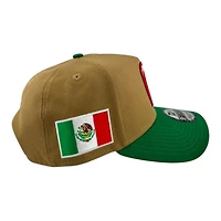 Mexico Khaki and Green "World Baseball Classic" Mexico Flag Patch New Era A-Frame 9FORTY Snapback Hat