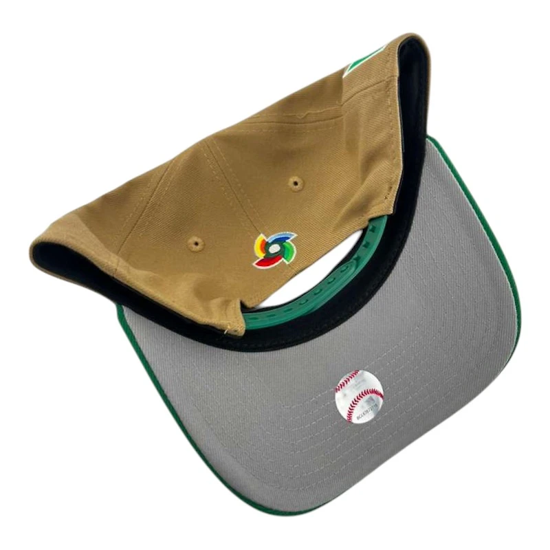 Mexico Khaki and Green "World Baseball Classic" Mexico Flag Patch New Era A-Frame 9FORTY Snapback Hat