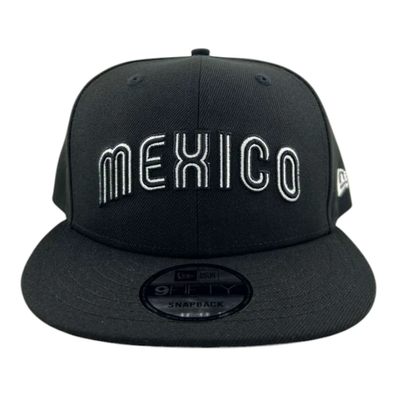 Mexico White on Black Wordmark "World Baseball Classic" New Era 9FIFTY Snapback Hat