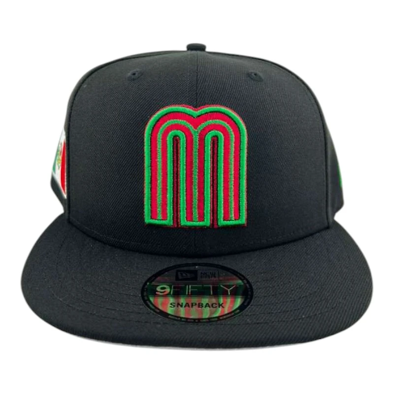 Mexico Black Metallic "World Baseball Classic" Mexico Flag Patch New Era 9FIFTY Snapback Hat