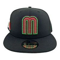 Mexico Black Metallic "World Baseball Classic" Mexico Flag Patch New Era 9FIFTY Snapback Hat