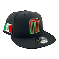 Mexico Black Metallic "World Baseball Classic" Mexico Flag Patch New Era 9FIFTY Snapback Hat