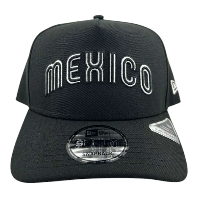 Mexico Black Wordmark Gray UV New Era 9FIFTY A-Frame Snapback Hat