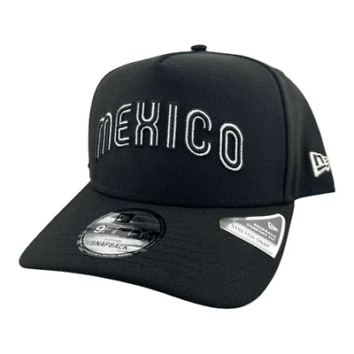 Mexico Black Wordmark Gray UV New Era 9FIFTY A-Frame Snapback Hat