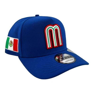 Mexico Royal Blue Mexico Flag Patch Green UV New Era 9FIFTY A-Frame Snapback Hat