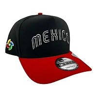 Mexico Black and Scarlet Wordmark WBC Patch Gray UV New Era 9FIFTY A-Frame Snapback Hat
