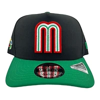 Mexico Black and Green WBC Patch Gray UV New Era 9FIFTY A-Frame Snapback Hat