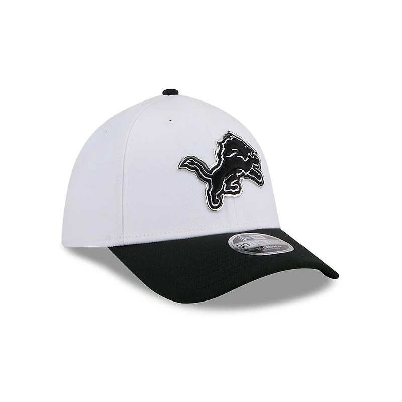 Detroit Lions White and Black 2026 NFL Draft New Era 39THIRTY  M-Crown Flex Hat