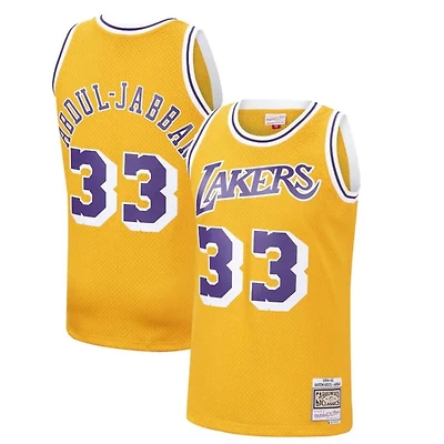 Los Angeles Lakers Kareem Abdul-Jabbar Gold Mitchell & Ness 1984-85 Hardwood Classics Swingman Player Jersey