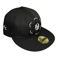 Buffalo Luces Black MiLB PR Flag Batterman Gray UV New Era 59FIFTY Fitted Hat