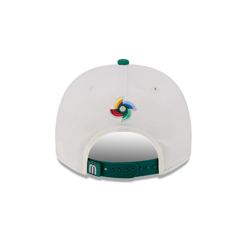 Mexico Chrome and Green Classic 2026 World Baseball Classic WBC New Era 9FIFTY A-Frame Snapback Hat