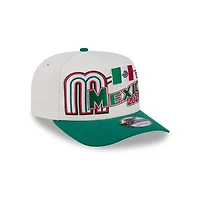 Mexico Chrome and Green Classic 2026 World Baseball Classic WBC New Era 9FIFTY A-Frame Snapback Hat