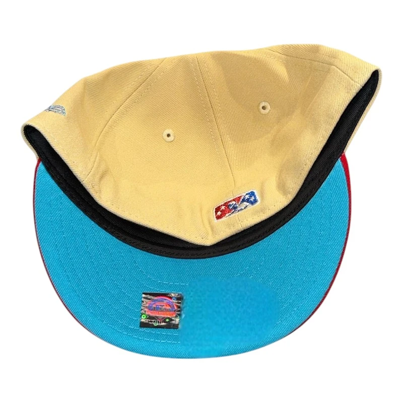 Orlando Rays Vegas Gold and Scarlet MiLB Vice Blue UV New Era 59FIFTY Fitted Hat