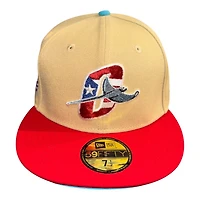 Orlando Rays Vegas Gold and Scarlet MiLB Vice Blue UV New Era 59FIFTY Fitted Hat