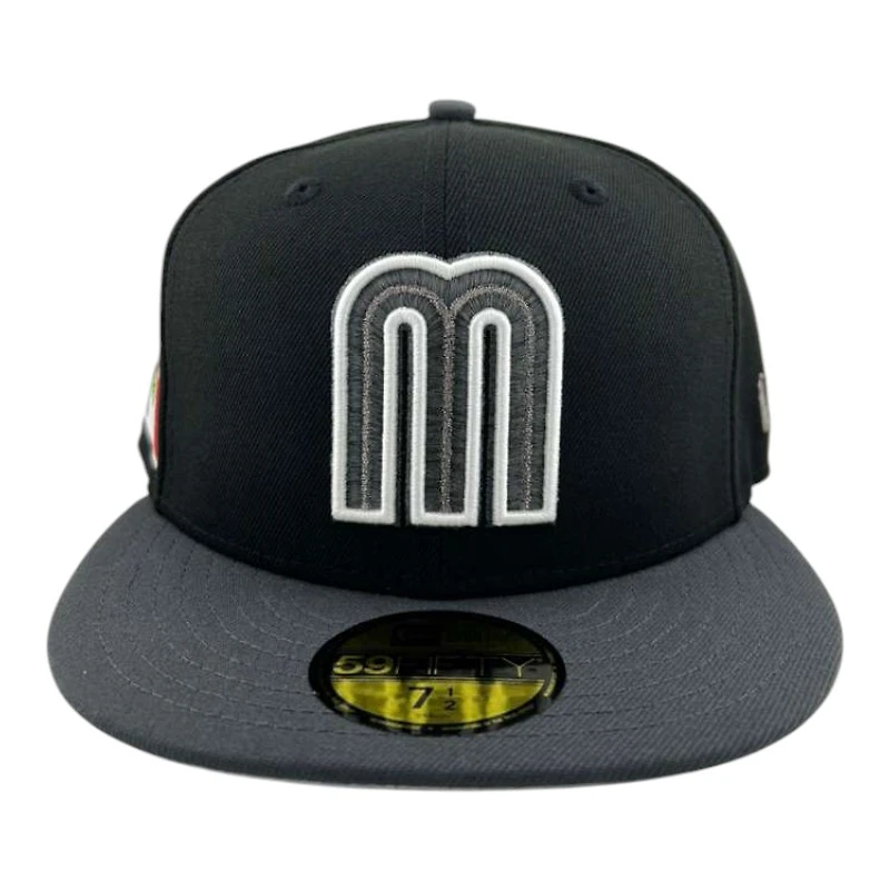 Mexico Black and Graphite "World Baseball Classic" Flag Patch Gray UV New Era 59FIFTY Fitted Hat
